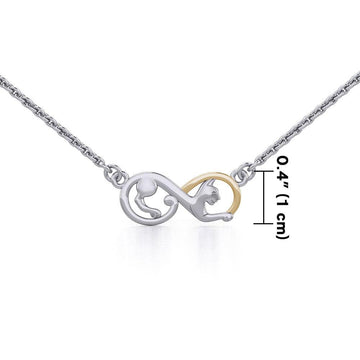 Infinity Cat Silver and Gold Necklace MNC489 - Jewelry
